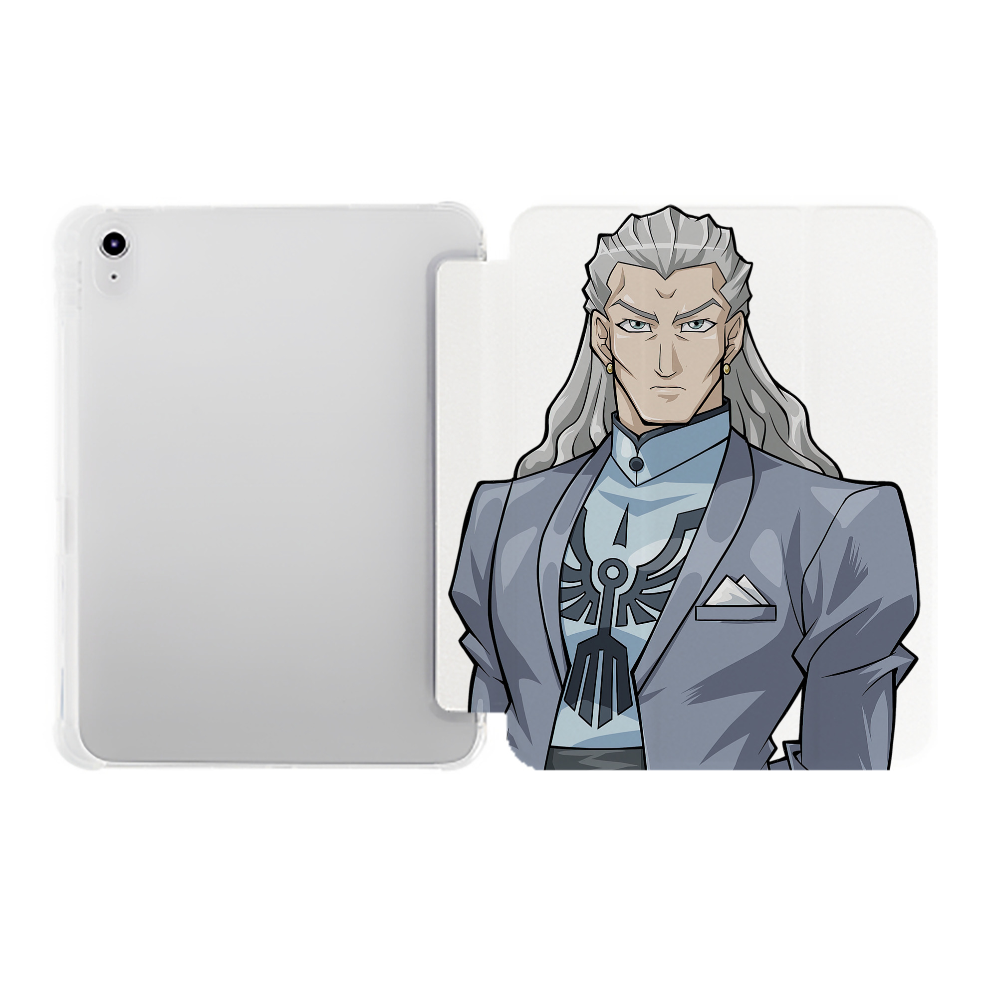 （画像用） 遊☆戯☆王 Yu-Gi-Oh! IPad ケース ペン収納付き 三つ折りスタンド PUレザー×シリコン 対応機種9.5/10.5/10.9インチ